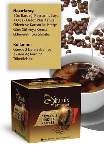 Şifamix Detox Plus Propolis & Hindiba Kahvesi - 100% Çözünebilir & Vegan