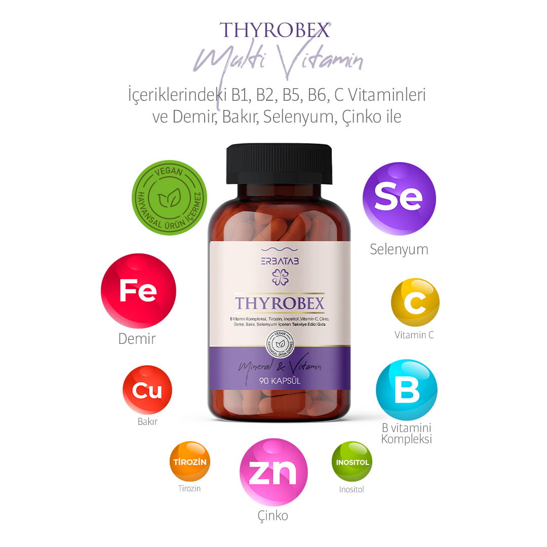 ERBATAB Thyrobex Multivitamin ve Mineral 60 Kapsül Multivitamin ve Mineral