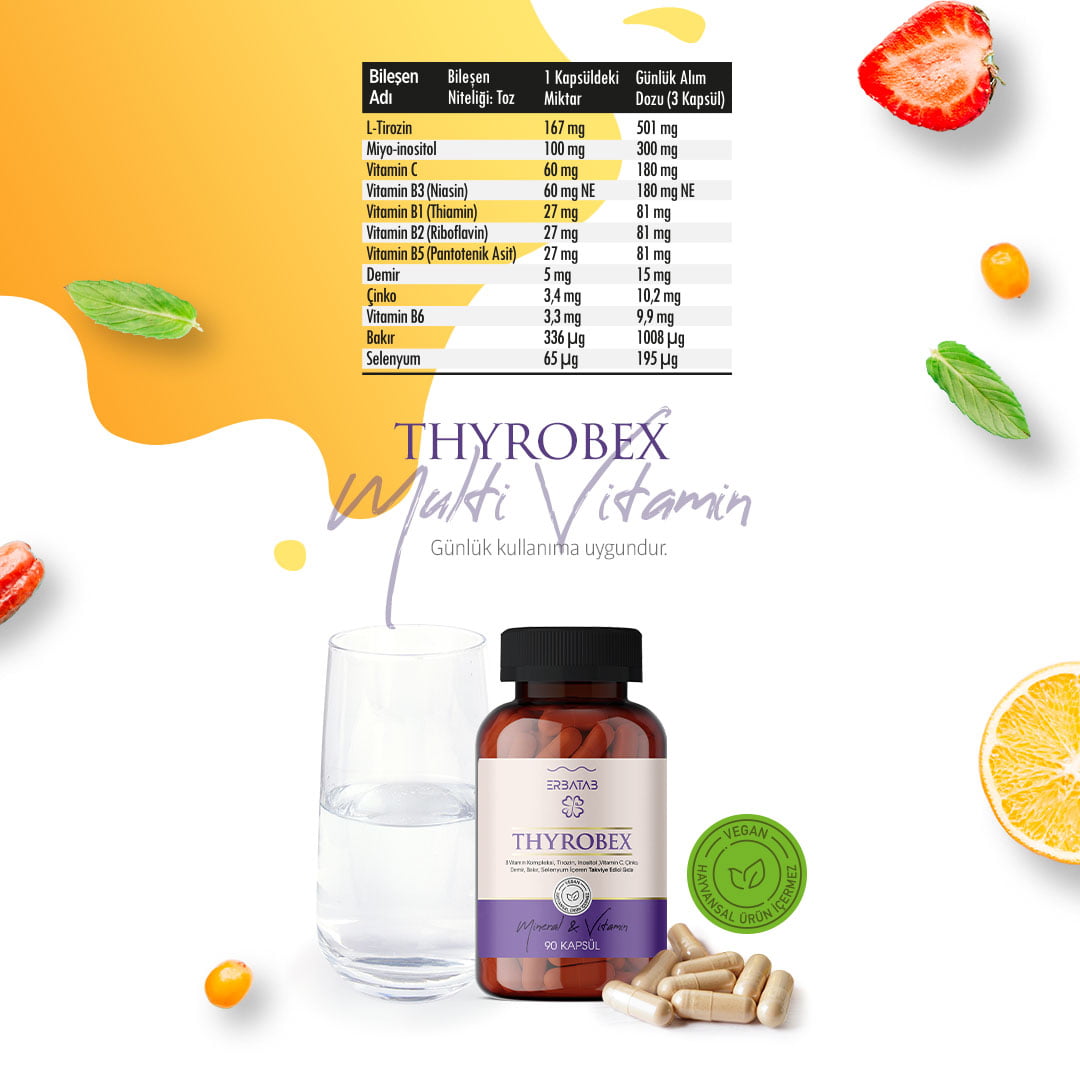 ERBATAB Thyrobex Multivitamin ve Mineral 60 Kapsül Multivitamin ve Mineral