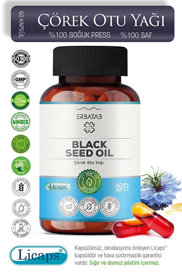 ERBATAB Black Seed Oıl – Çörek Otu Yağı İçeren Takviye Edici Gıda