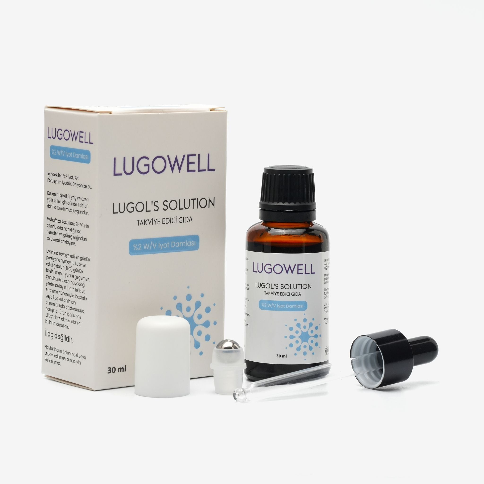 PİPET VE ROLL-ON başlıklı Iyot - Lugowell %2  İyot Damlası