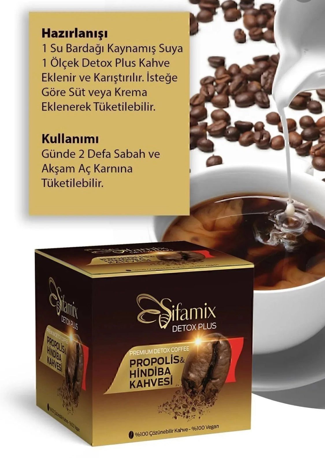 Şifamix Detox Plus Propolis & Hindiba Kahvesi - 100% Çözünebilir & Vegan