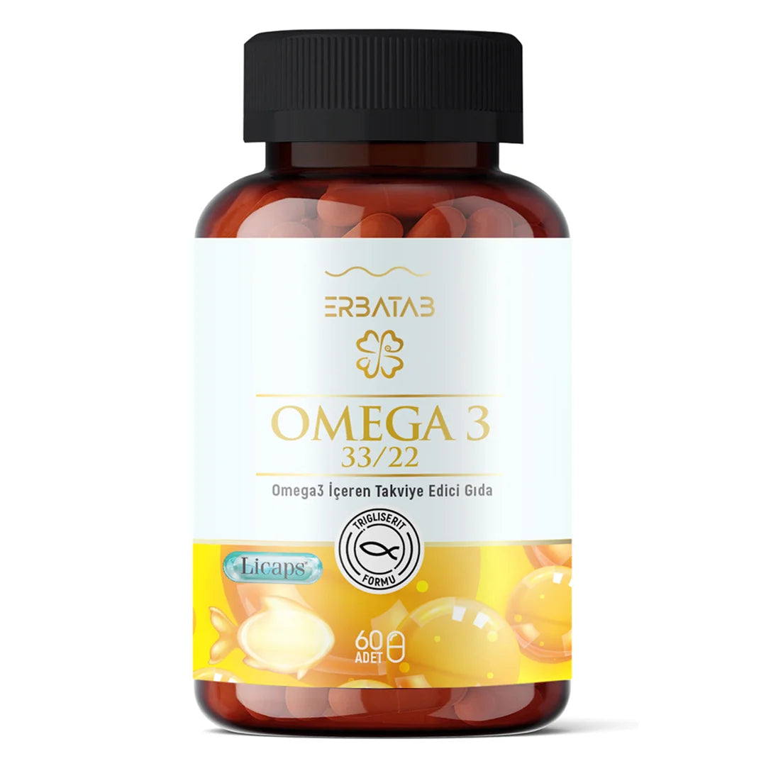 ERBATAB Omega 3 Balık Yağı 33/22 60 Kapsül Licaps®