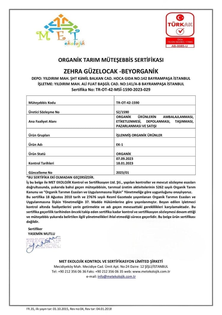 Organik Kakaolu Kış Macunu 240gr KİDS (PESTİSİT VE AĞIR METAL ANALİZLİ)